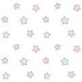 Cute cartoon pink blue and violet star seamless pattern background illustration Royalty Free Stock Photo