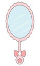 Cute cartoon pink mirror illustration