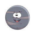 Cute cartoon Pluto planet. Vector illustration isolated on whit