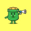 Cute Cartoon pocket character speak with megaphone Royalty Free Stock Photo