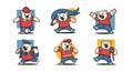 Cute Cartoon Bear Character Set with Various Activities Royalty Free Stock Photo