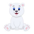 Cute cartoon polar bear. Vector illustration isolated on white Royalty Free Stock Photo