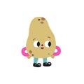 Cute cartoon potato illustration on a white background Royalty Free Stock Photo