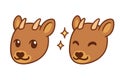 Cute cartoon Pudu face Royalty Free Stock Photo