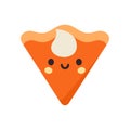 Cute cartoon slice of pumpkin pie vector illustration. Kawaii pie. Royalty Free Stock Photo