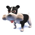 Cute cartoon puppy dog with bone, 3d illustration Royalty Free Stock Photo