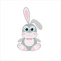 Cute cartoon rabbit Isolated on a white background