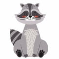 Cute cartoon raccoon. For birthday greeting cards. Royalty Free Stock Photo