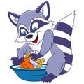 Cute cartoon raccoon