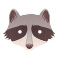 Cute cartoon raccoon isolated sticker