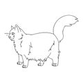 Cute cartoon ragdoll cat monochrome lineart vector clipart. Pedigree kitty breed for cat lovers. Purebred domestic cat