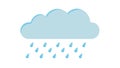 Cute Cartoon Raining Cloud Weather Forecast Icon, vector design Generative AI Royalty Free Stock Photo
