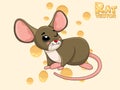 Cute Cartoon Rat Characters. Vector art illustration with happy animal cartoon