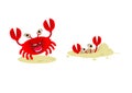 Cute cartoon red crab,