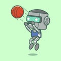 cute robot basketball