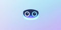 Cute cartoon robot face on pastel gradient background for digital design