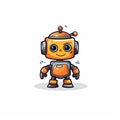 Cute cartoon robot, isolated on white background. Royalty Free Stock Photo