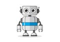 Cute cartoon robot with a rectangular body and large expressive circular eyes. It is Royalty Free Stock Photo