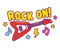 Cute cartoon rock guitar Royalty Free Stock Photo