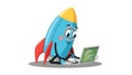 Rocket Programmer Cartoon Coding, Startup, Innovation, Technology Royalty Free Stock Photo