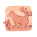 Cute cartoon rodent common agouti. Vector illustration