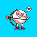 Cute cartoon romantic cupid baseball love arrow