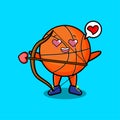 Cute cartoon romantic cupid basketball love arrow Royalty Free Stock Photo