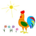 Cute cartoon rooster.