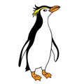 Cute cartoon royal penguin.