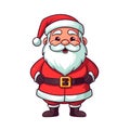 Cute cartoon Santa Claus character isolated on white background.