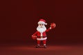 Cute cartoon Santa Claus holding gift boxes. 3d render Royalty Free Stock Photo