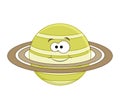 Cute cartoon saturn. Cartoon planet. Vector illustration isolate Royalty Free Stock Photo