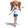 Cute cartoon school girl Royalty Free Stock Photo