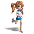 Cute cartoon school girl Royalty Free Stock Photo