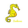 Cute cartoon seahorse