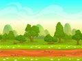 Cute cartoon seamless landscape