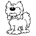 Cute Cartoon Shaggy Dog Cartoon Isolated Vector Illustration Royalty Free Stock Photo