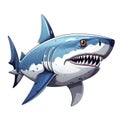 Cute Cartoon Shark Caricatures Clipart Illustration AI Generative