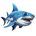 Cute Cartoon Shark Caricatures Clipart Illustration AI Generative