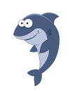 Cute cartoon shark. Sea animals. Vector illustration isolated on Royalty Free Stock Photo