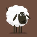 Cute cartoon sheep mascot character. Vector illustration of fluffy sheep feeding. Isolated. Royalty Free Stock Photo