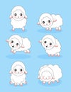 Cute cartoon sheep set vector Royalty Free Stock Photo