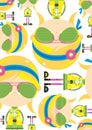 Cute Cartoon Hippie Pattern