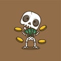 cute skull with money Royalty Free Stock Photo