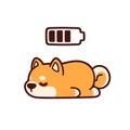 Cute cartoon sleeping dog