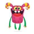 Cute cartoon smiling monster.