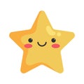 Cute cartoon smiling star character. Childish style