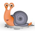 Cute Cartoon Snail Royalty Free Stock Photo