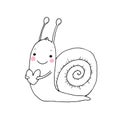 Cute cartoon snail with heart. Royalty Free Stock Photo
