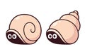 Cute cartoon snail shells with eyes